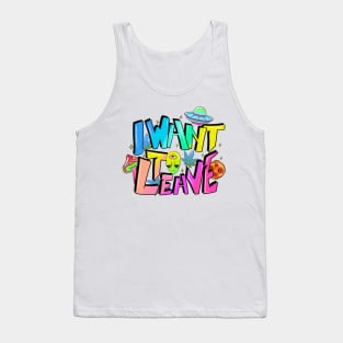 I Want To Leave Psychedelic Alien Tank Top